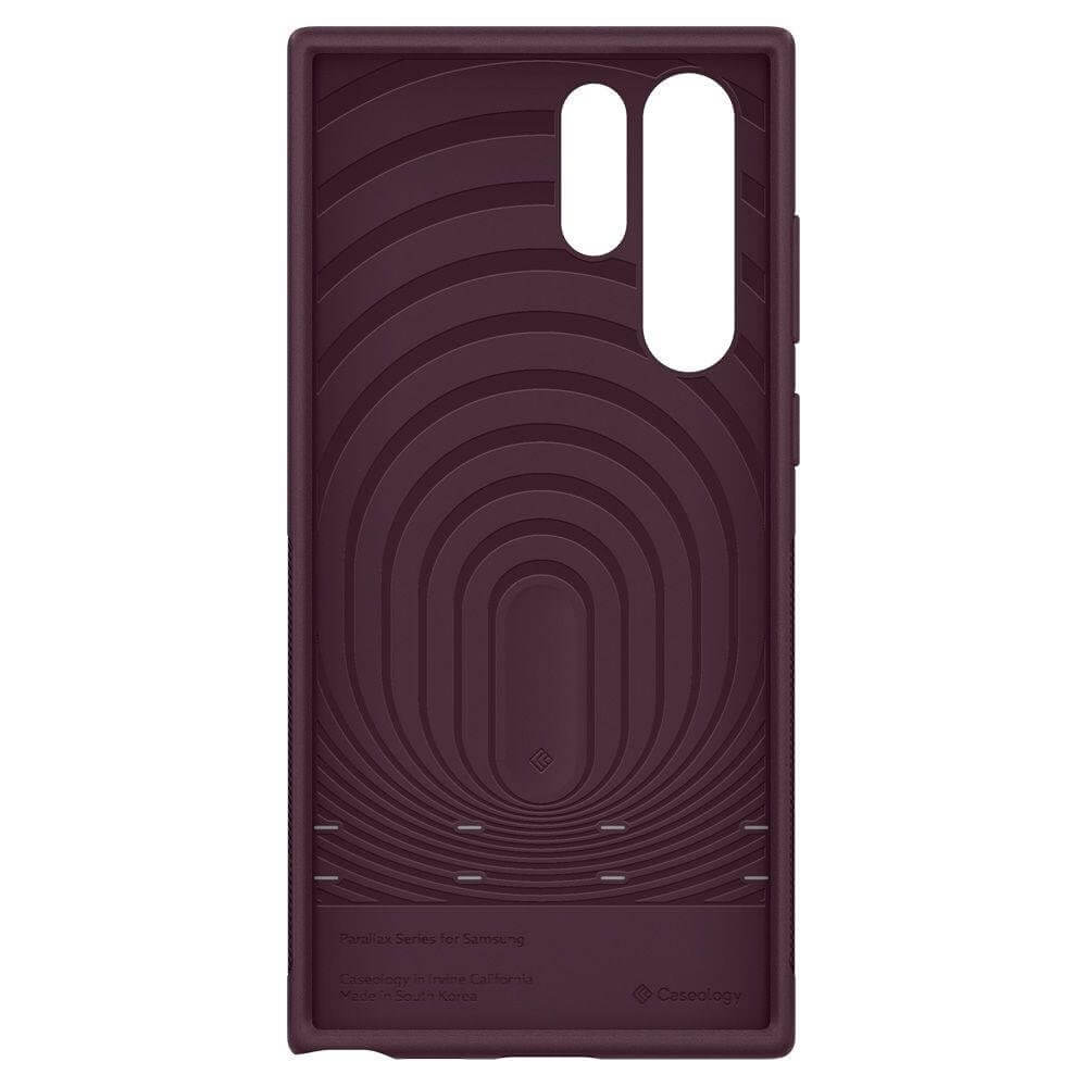Противоударен Калъф за Samsung S22 Ultra, Spigen Caseology Parallax, Бордо (9)