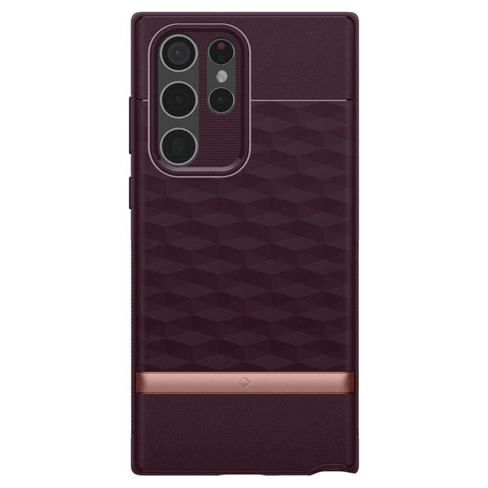 Противоударен Калъф за Samsung S22 Ultra, Spigen Caseology Parallax, Бордо (2)