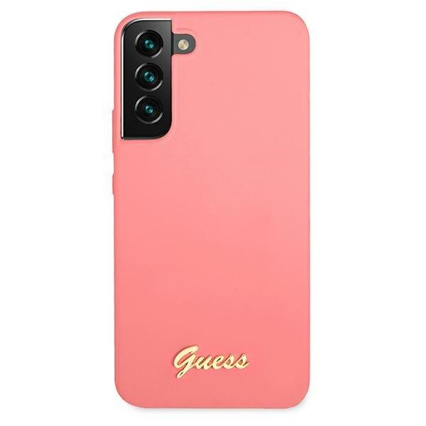 Луксозен Калъф за Samsung S22, Guess Silicone Case, Розов (4)