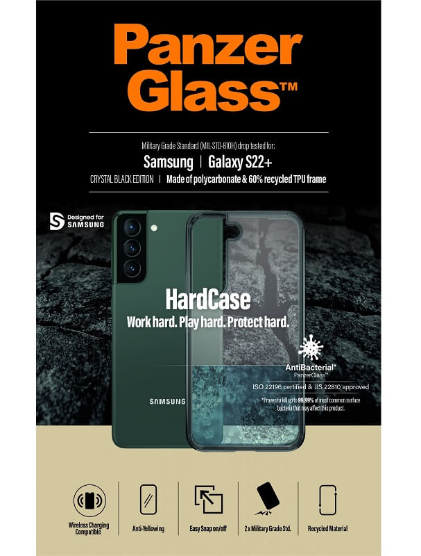 Противоударен Калъф за Samsung S22 Plus, Panzer Hard Case, Черен (7)