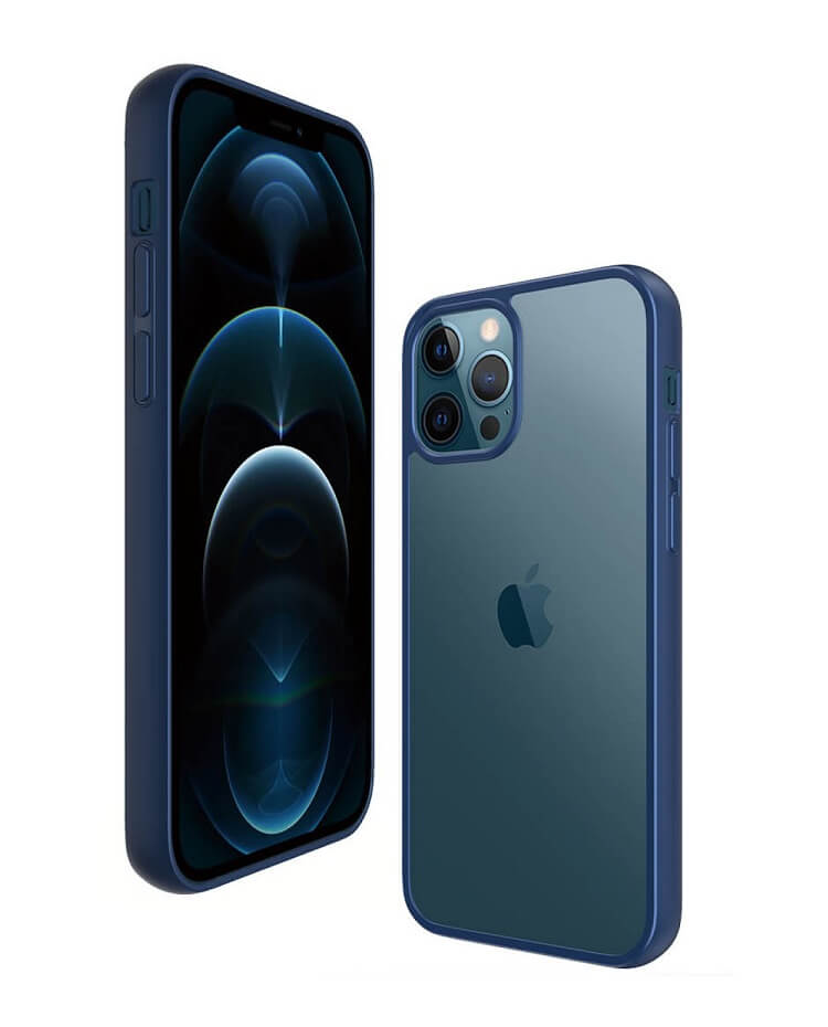 Противоударен Калъф за iPhone 12 Pro Max, Panzer Clear Color Case, Син (3)