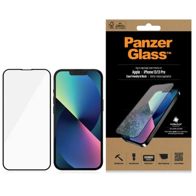 Стъклен Протектор за iPhone 13 Pro Max, PanzerGlass Antibacterial, Прозрачен (3)