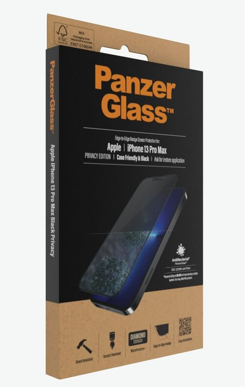 Privacy Протектор за iPhone 13 Pro Max, PanzerGlass Anti-Spy, Черен (5)