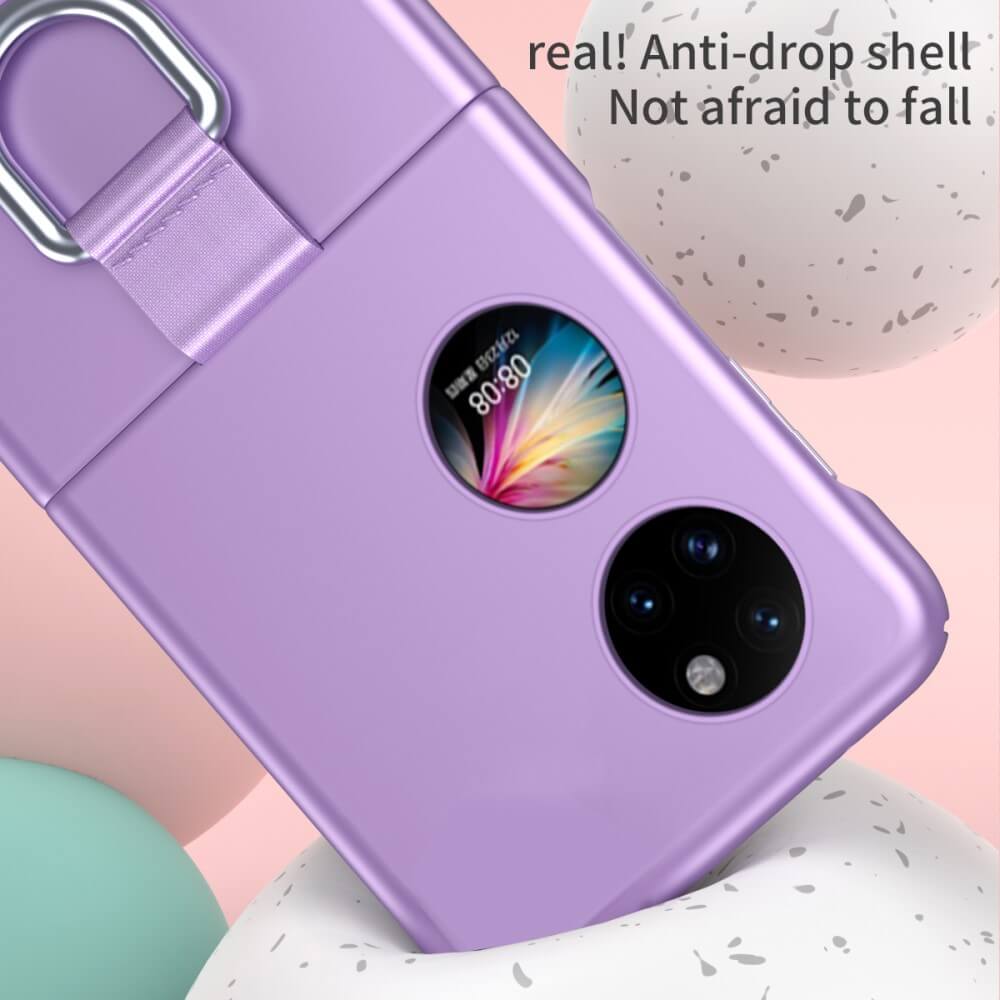 Матов Калъф с Пръстен за Huawei P50 Pocket, GKK Ring Case, Лилав (4)