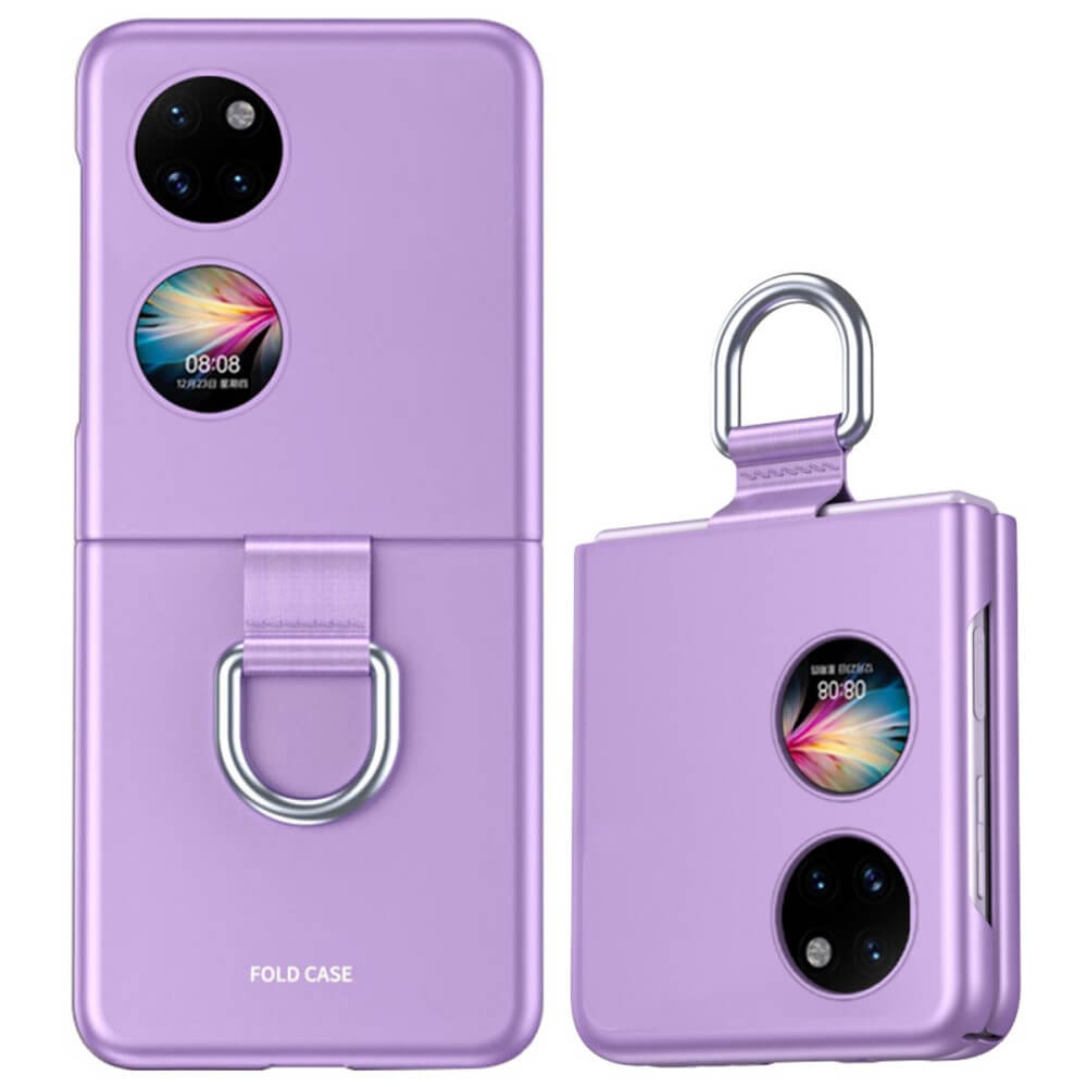 Матов Калъф с Пръстен за Huawei P50 Pocket, GKK Ring Case, Лилав