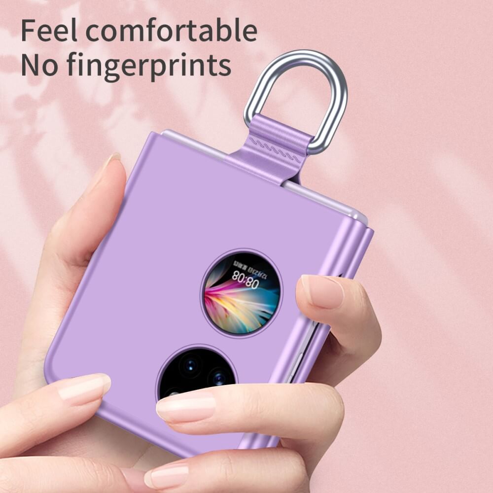 Матов Калъф с Пръстен за Huawei P50 Pocket, GKK Ring Case, Лилав (3)