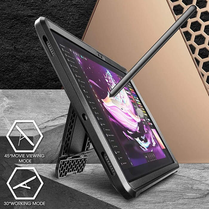 Противоударен Калъф за Samsung Tab S8 Plus/ S7 Plus/ S7 FE, Supcase Unicorn Beetle Case, Черен (2)