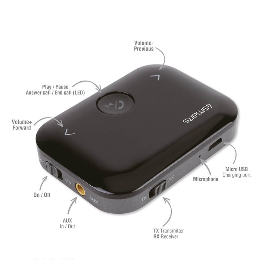 Безжичен Аудио Трансмитер, 4Smarts Bluetooth Adapter, Черен (5)