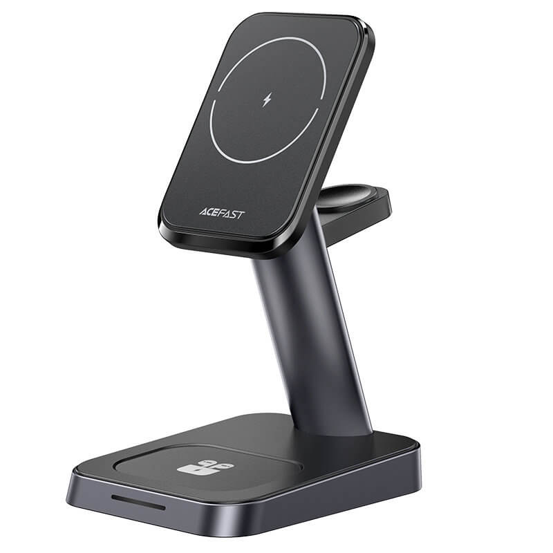 Безжична Станция MagSafe 3в1 за iPhone, Acefast Wireless Charge 15W, Черен (3)