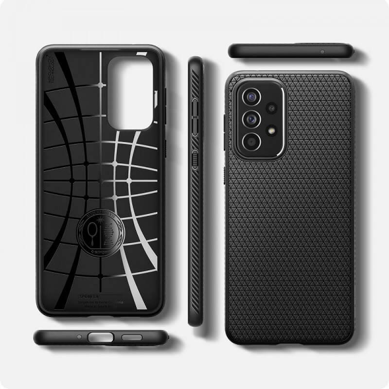 Противоударен Силиконов Калъф за Samsung A33, Spigen Liquid Air Case, Черен (3)