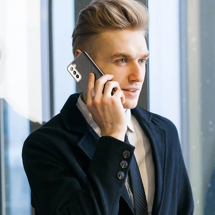 Калъф с Текстилен Ефект за Samsung S22, Dux Ducis Fino Case, Черен (7)