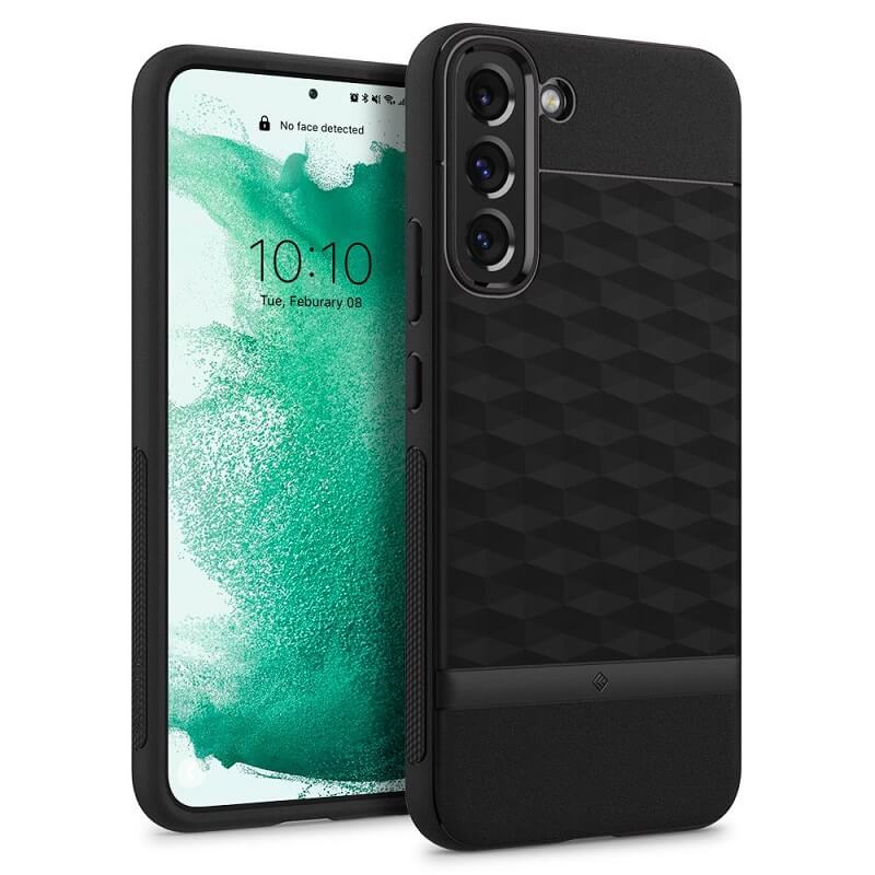 Противоударен Калъф за Samsung S22 Plus, Spigen Caseology Parallax, Черен