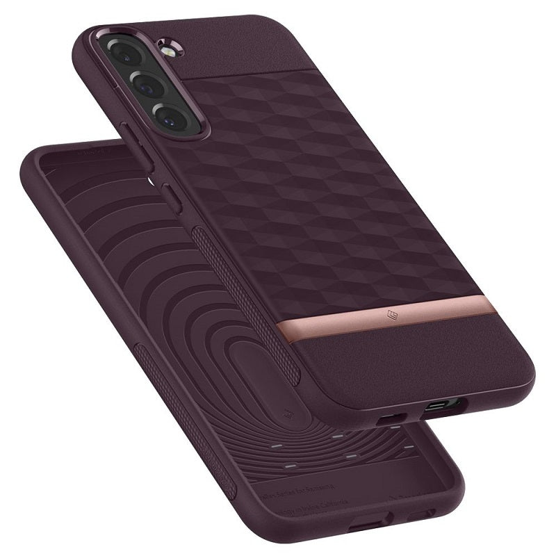 Противоударен Калъф за Samsung S22, Spigen Caseology Parallax, Бордо (8)