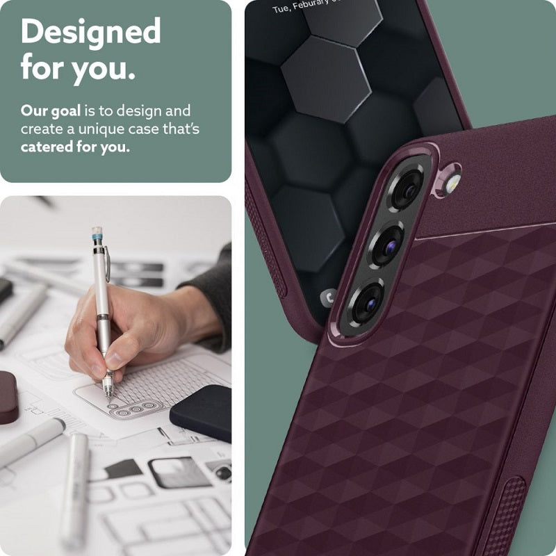 Противоударен Калъф за Samsung S22, Spigen Caseology Parallax, Бордо (5)