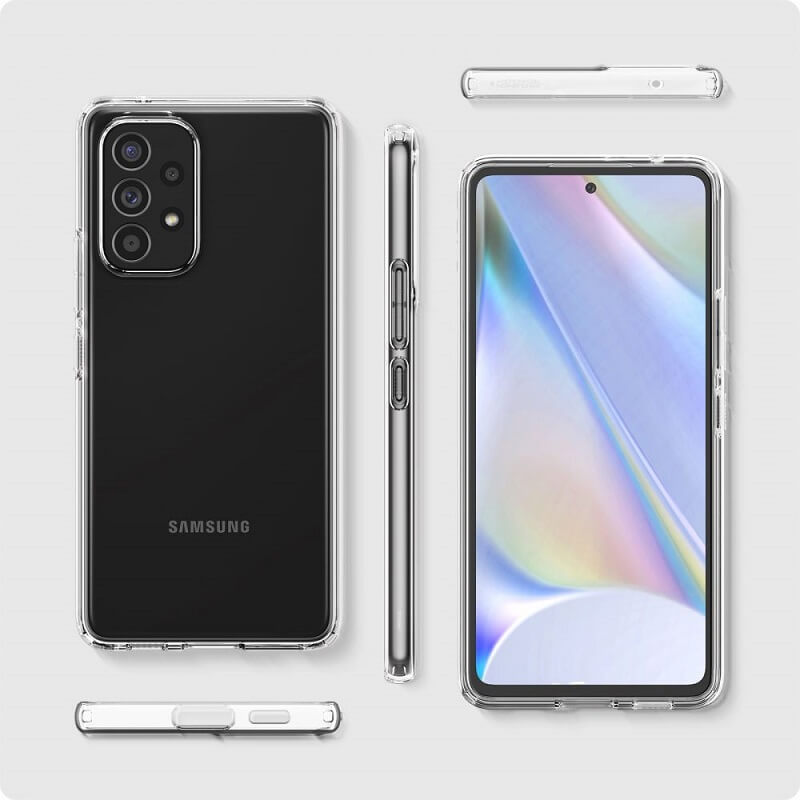 Противоударен Силиконов Калъф за Samsung A53, Spigen Liquid Crystal Case, Прозрачен (4)