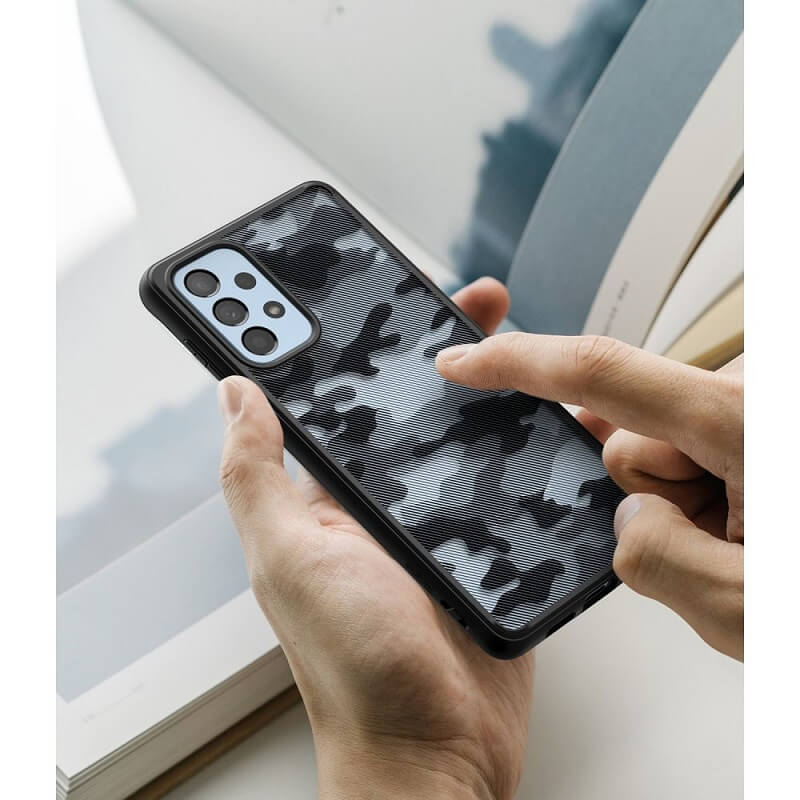 Противоударен Калъф за Samsung A53, Ringke Fusion Matte Camo, Черен (2)