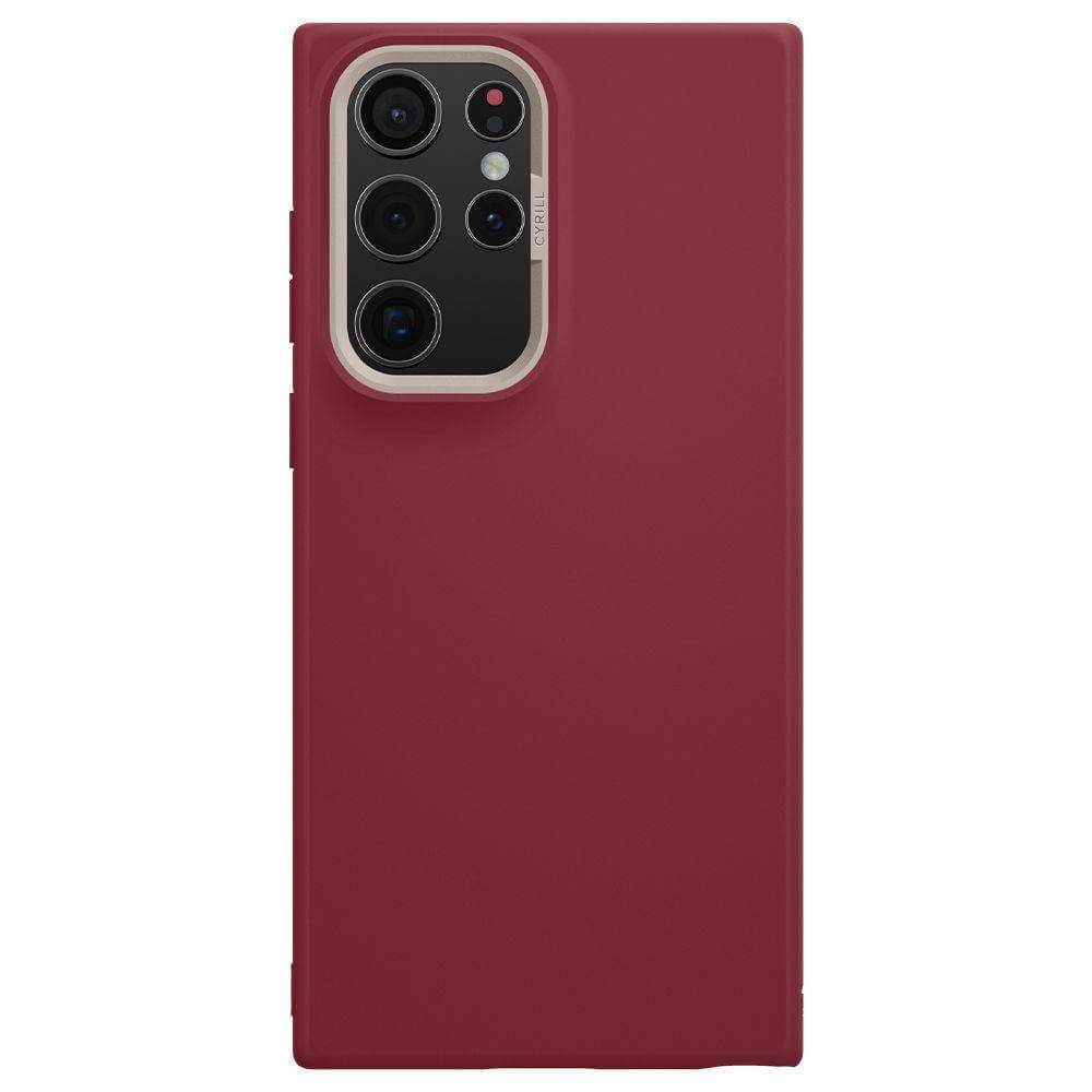 Силиконов Калъф за Samsung S22 Ultra, Spigen Cyrill Brick Color Case, Бордо (2)