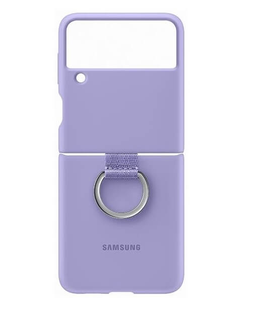 Оригинален Силиконов Калъф за Samsung Z Flip 3, Silicone Ring Cover Case EF-PF711TNVE, Лилав (3)