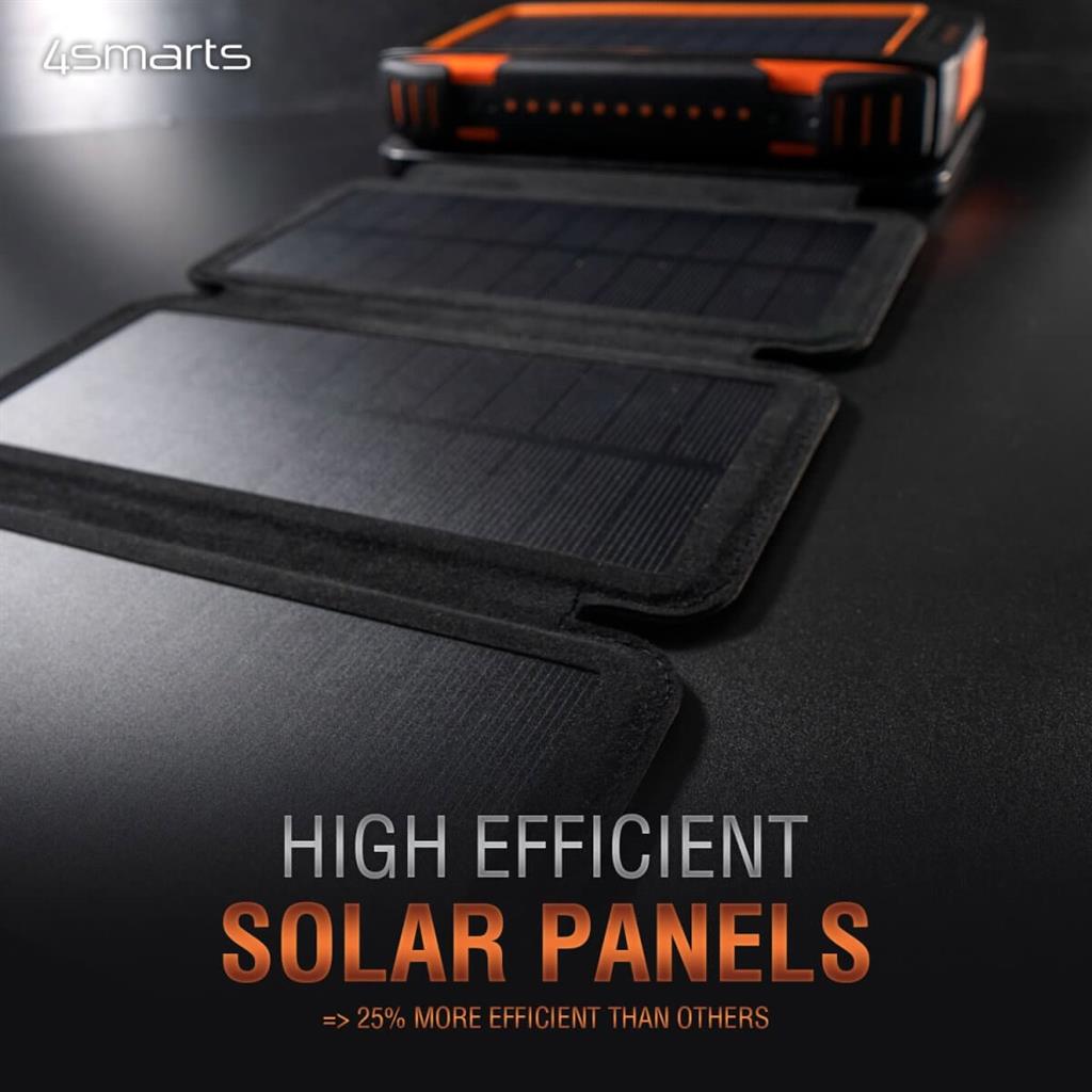 Соларна Външна Батерия, 4Smarts Power Bank TitanPack Eco 20000 mAh, Черен (4)