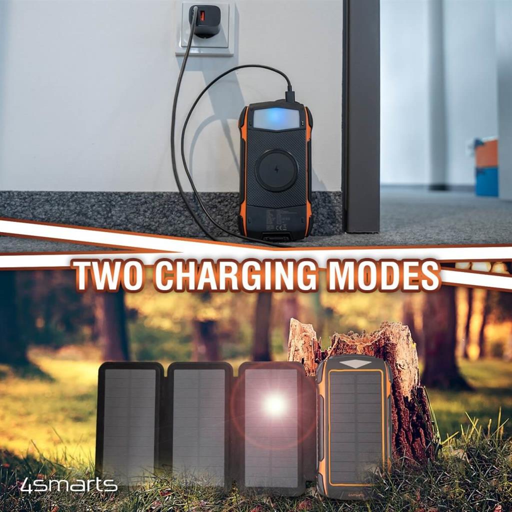 Соларна Външна Батерия, 4Smarts Power Bank TitanPack Eco 20000 mAh, Черен (5)