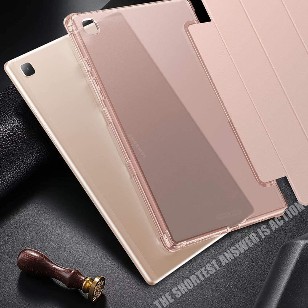 Кожен Калъф за Samsung Tab A7 10.4", Infiland Smart Case, Розов (6)