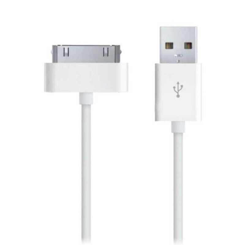 USB Кабел за iPhone 4 и iPad 3, iGo 30-PIN, Бял