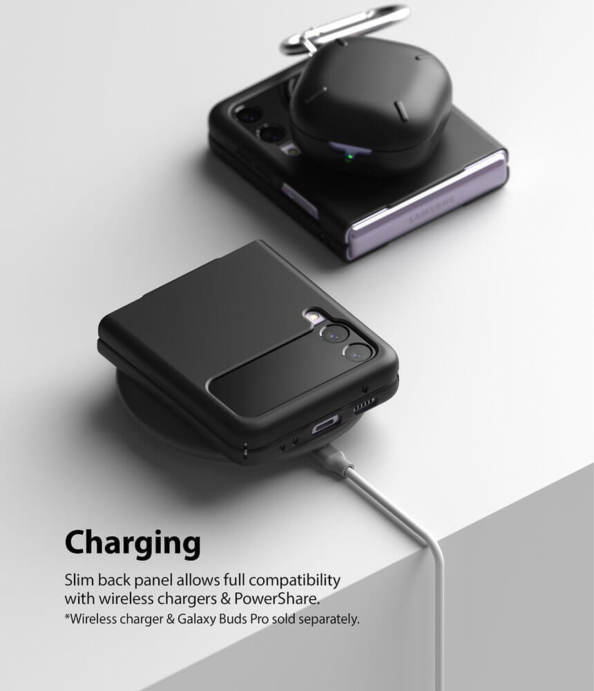 Тънък Противоударен Калъф за Samsung Z Flip 3, Ringke Slim Case, Черен (6)