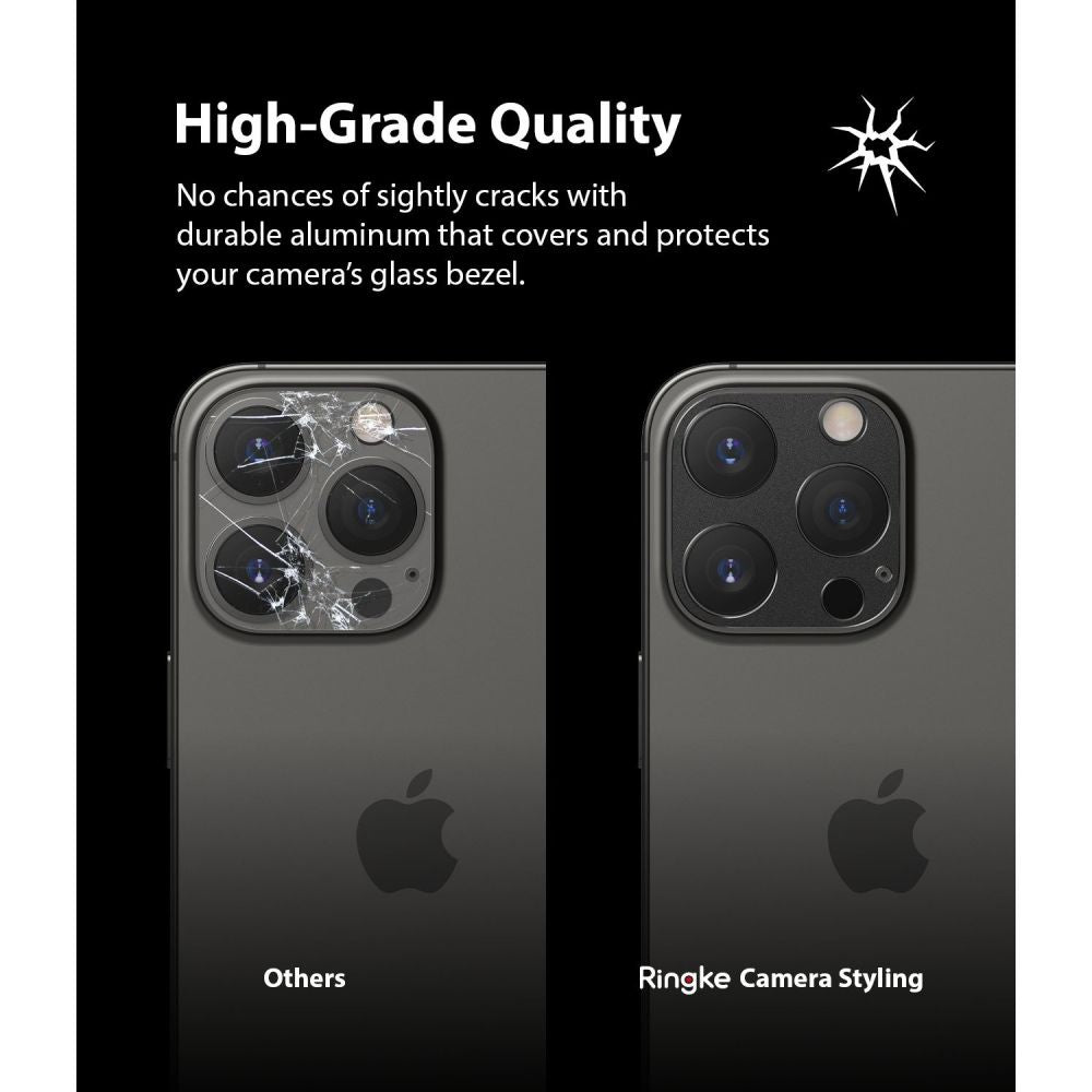 Протектор за Камерата на iPhone 13 Pro Max, Ringke Full Cam Glass, Черен (3)
