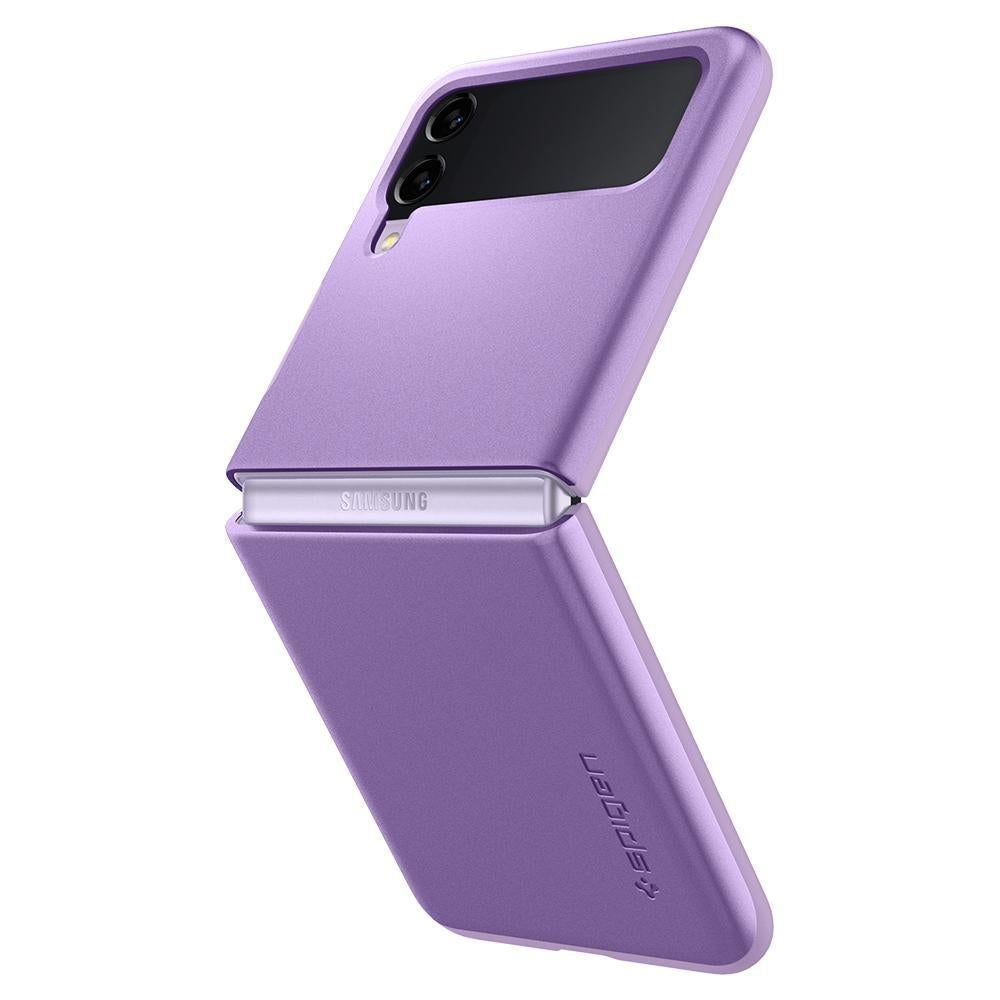 Противоударен Калъф за Samsung Z Flip 3, Spigen Thin Fit Case, Лилав