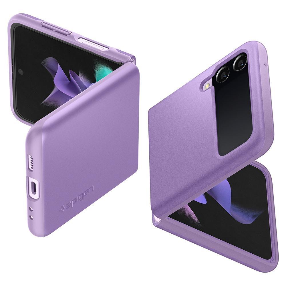 Противоударен Калъф за Samsung Z Flip 3, Spigen Thin Fit Case, Лилав (7)