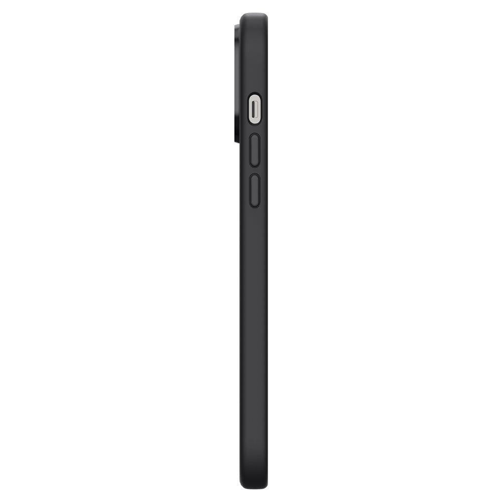 Матов Силиконов Калъф за iPhone 13 Pro, Spigen Silicone Fit Case, Черен (4)