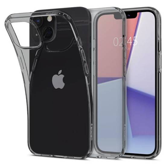 Противоударен Силиконов Калъф за iPhone 13 Mini, Spigen Liquid Crystal Case, Черен (4)