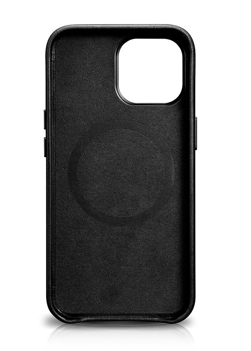 Magsafe Калъф от Естествена Кожа за iPhone 13 Pro, iCarer Leather Case, Черен (2)