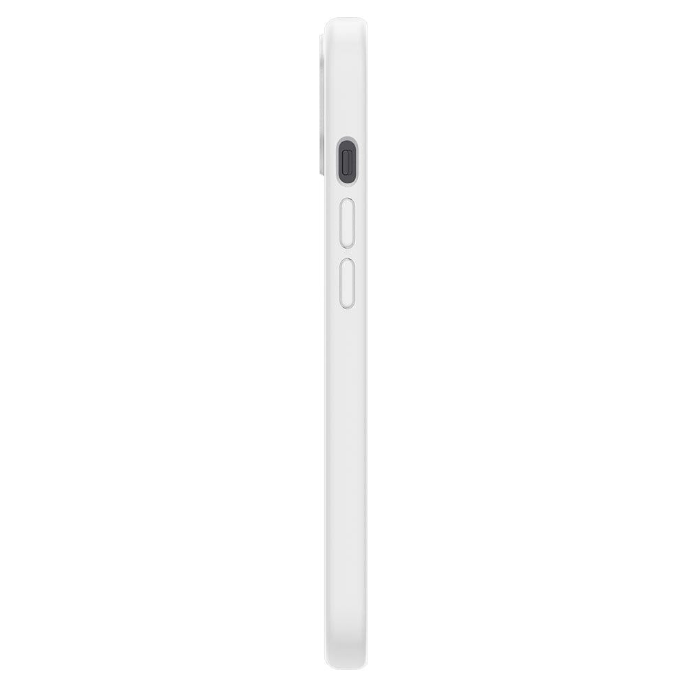 Матов Силиконов Калъф за iPhone 13, Spigen Silicone Fit Case, Бял (5)
