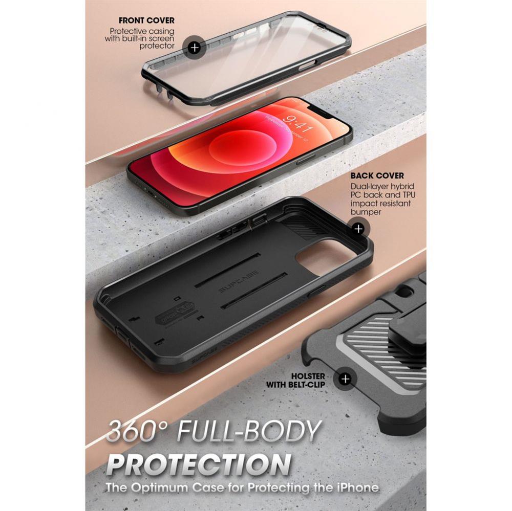 Противоударен Калъф за iPhone 13 Pro Max, Supcase Unicorn Beetle Pro, Черен (7)