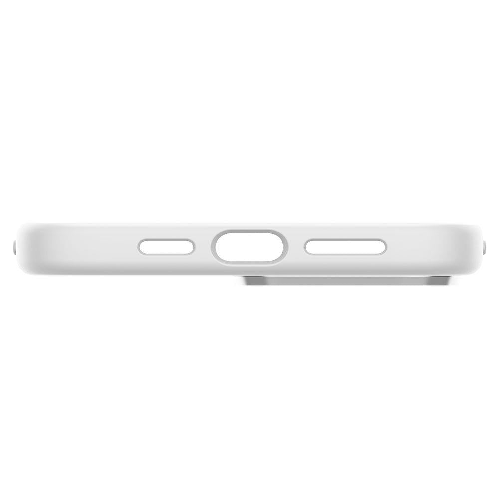 Матов Силиконов Калъф за iPhone 13 Pro Max, Spigen Silicone Fit Case, Бял (7)