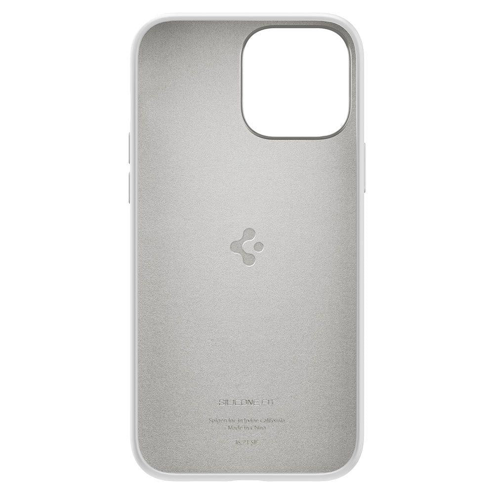 Матов Силиконов Калъф за iPhone 13 Pro Max, Spigen Silicone Fit Case, Бял (3)