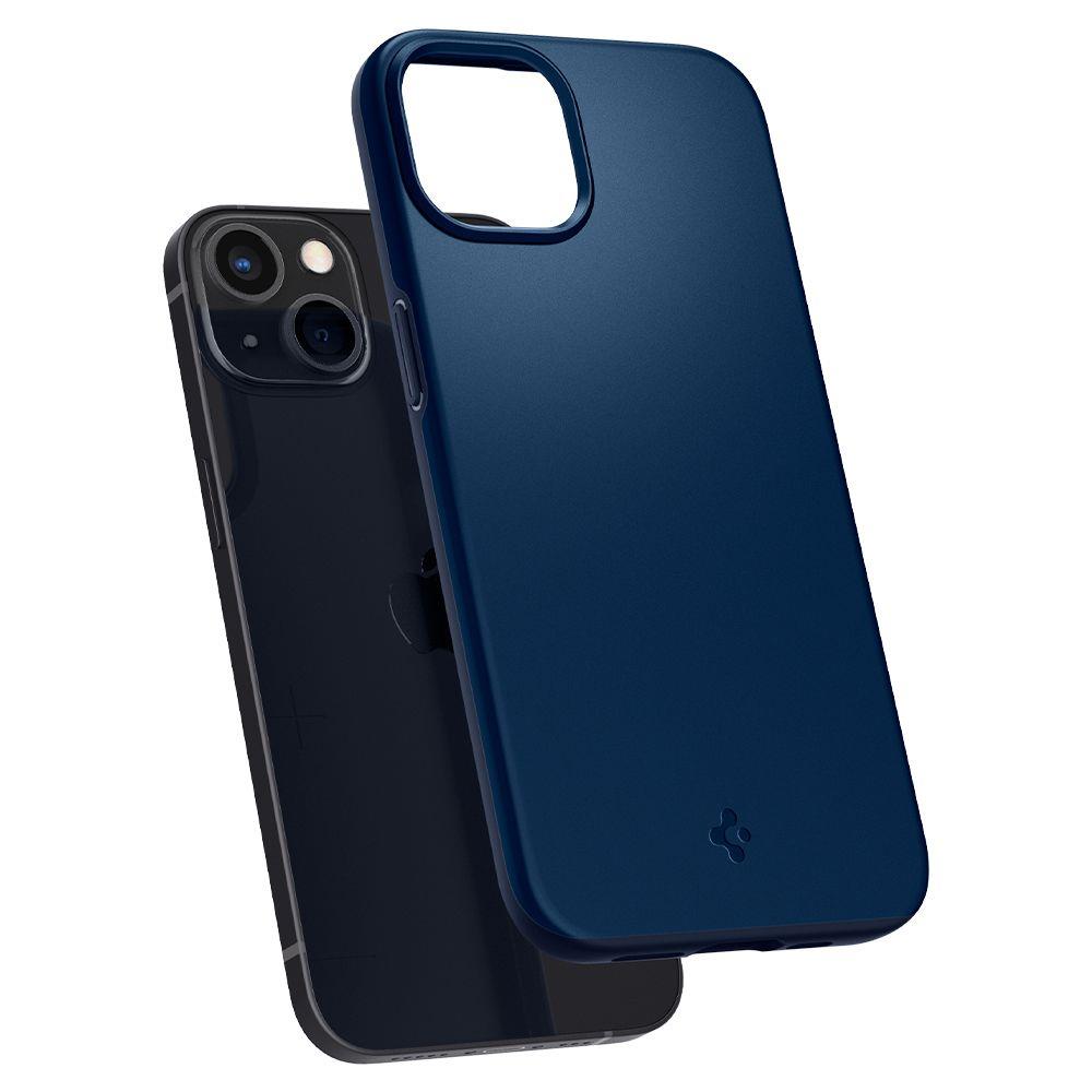 Противоударен Калъф за iPhone 13, Spigen Thin Fit Case, Син (7)