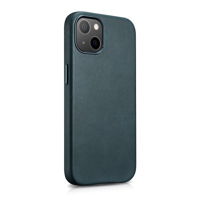 Magsafe Калъф от Естествена Кожа за iPhone 13, iCarer Leather Case, Син