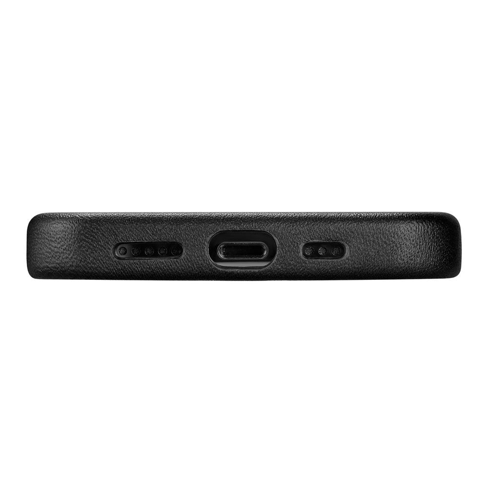 Magsafe Калъф от Естествена Кожа за iPhone 12/Pro, iCarer Leather Case, Черен (7)