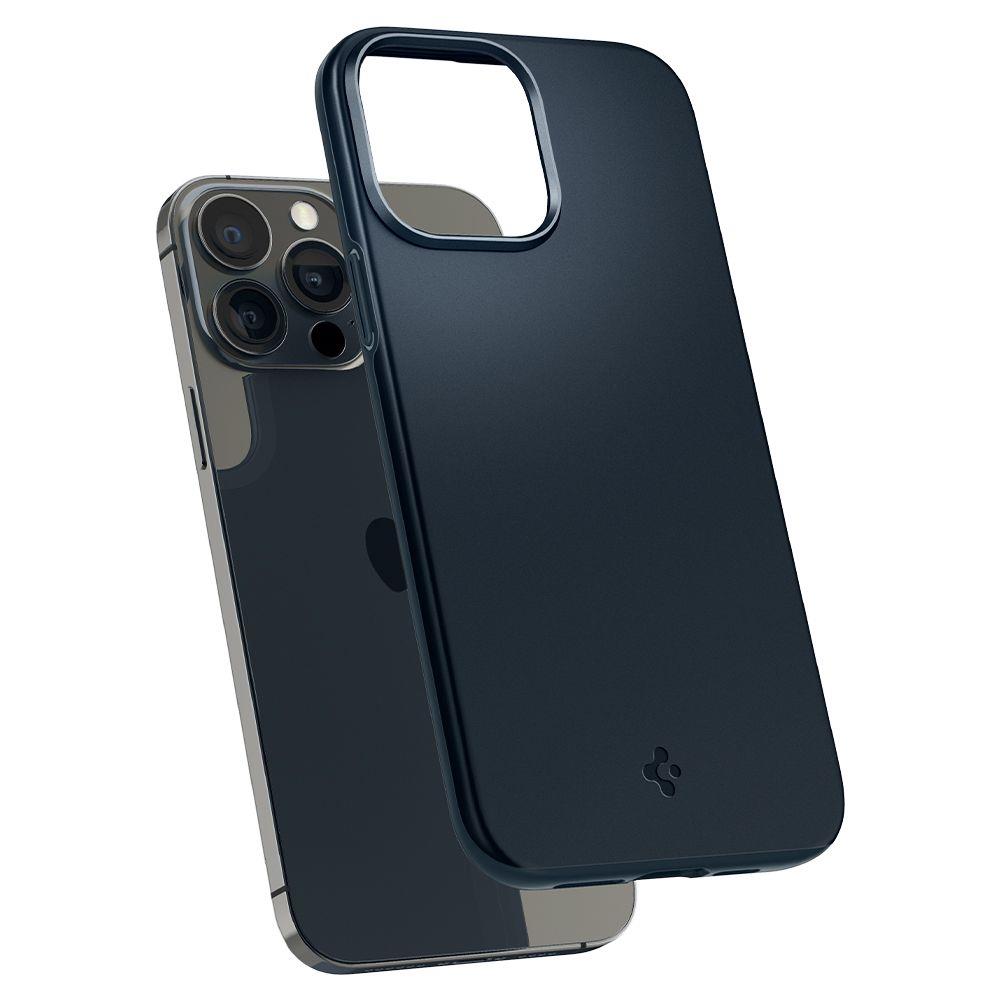 Противоударен Калъф за iPhone 13 Pro, Spigen Thin Fit Case, Син (4)