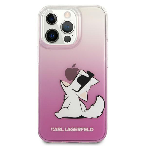 Луксозен Калъф за iPhone 13 Pro Max, Karl Lagerfeld Choupette Fun Case, Розов (3)