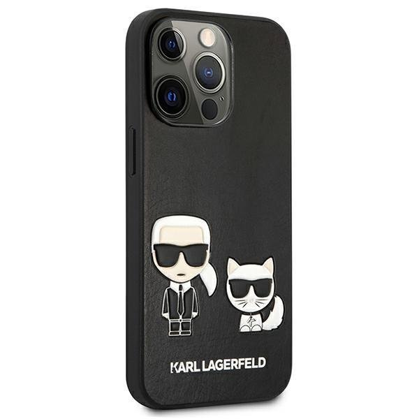 Луксозен Калъф за iPhone 13 Pro Max, Karl Lagerfeld Karl & Choupette Case, Черен (4)