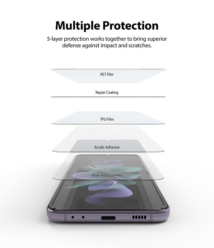 Гъвкав Протектор за Samsung Z Flip 3, Ringke Defender Glass, Прозрачен (5)