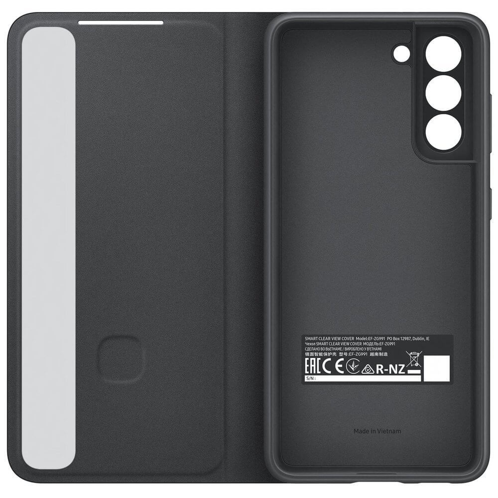 Оригинален Активен Калъф за Samsung S21 FE Smart Clear View Cover Book Case EF-ZG990CBE, Черен (4)