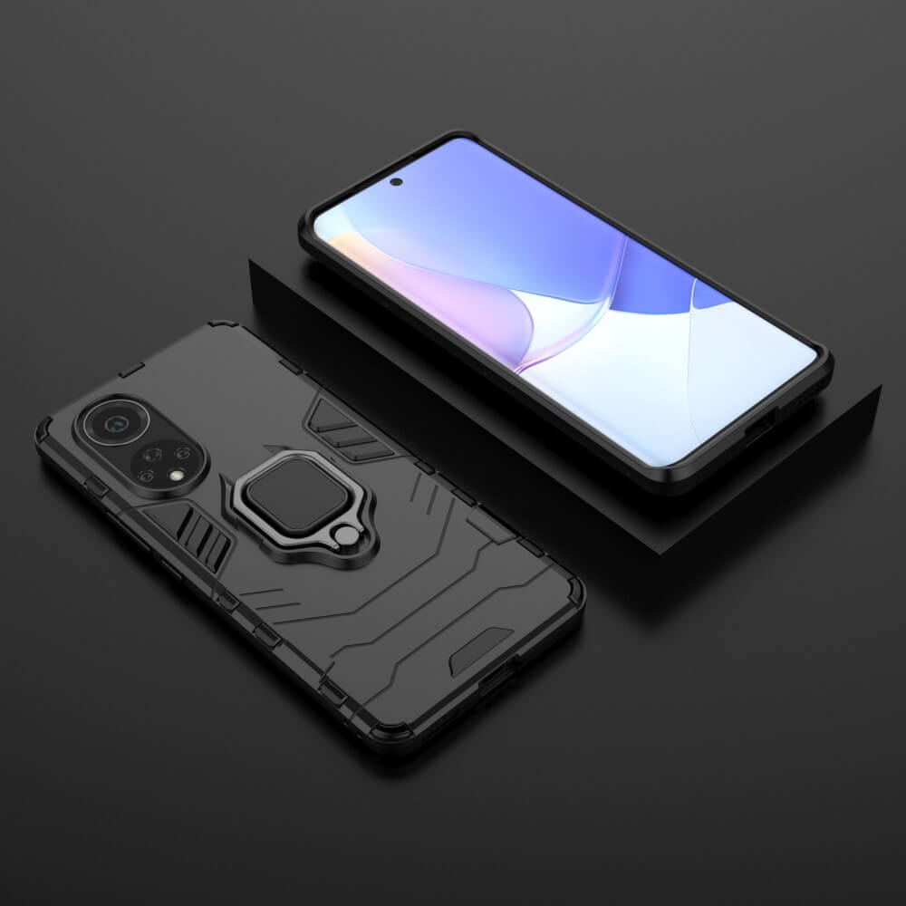Калъф със Стойка-Пръстен за Huawei Nova 9, Kickstand Armor Case, Черен (5)