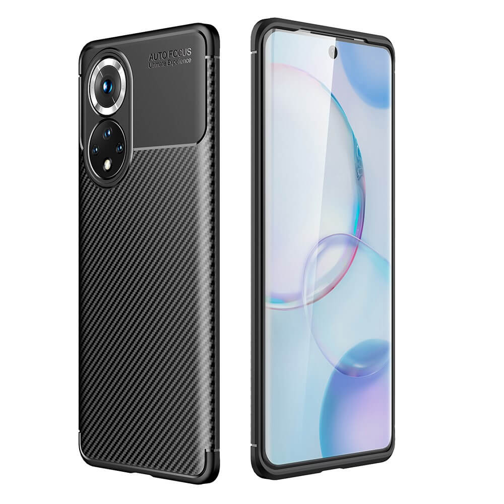 Силиконов Калъф за Huawei Nova 9, New Carbon Case, Черен