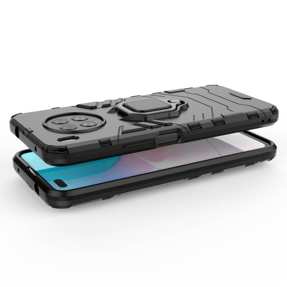 Калъф със Стойка-Пръстен за Huawei Nova 8i, Kickstand Armor Case, Черен (5)