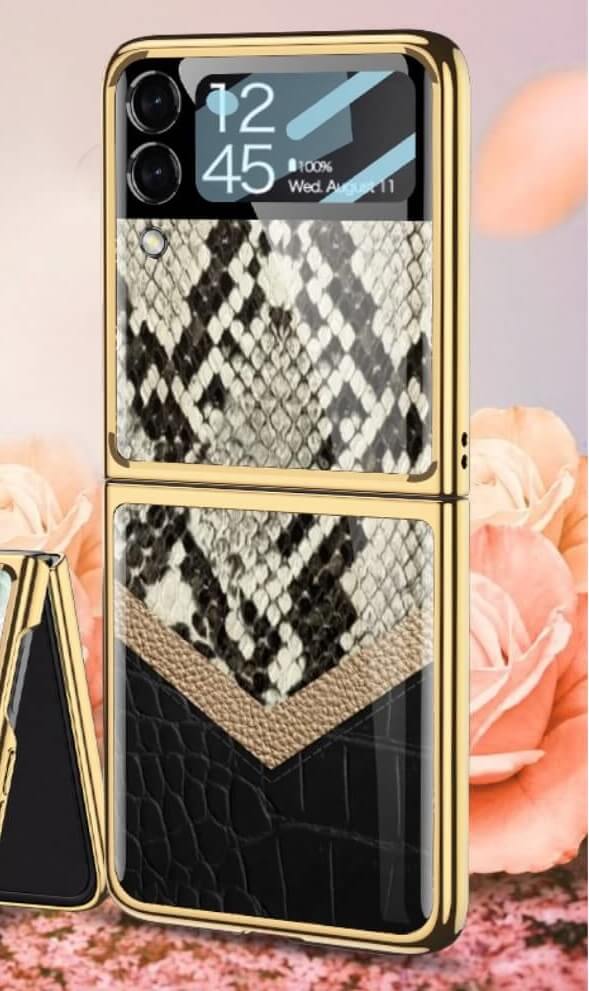 Луксозен Калъф за Samsung Galaxy Z Flip 3, GKK Tempered Snake Case, Цветен (4)
