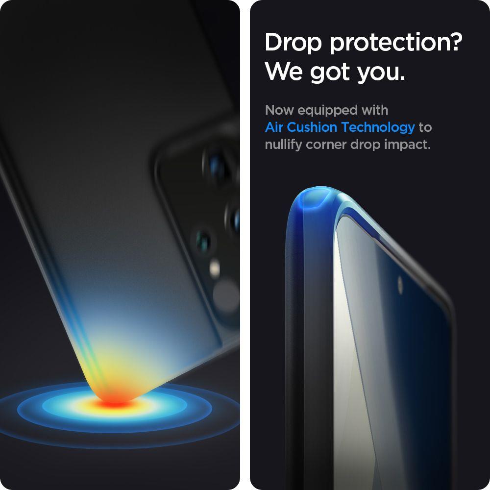 Противоударен Калъф за Samsung S21 Ultra, Spigen Thin Fit Case, Черен (8)